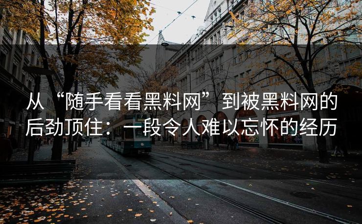 从“随手看看黑料网”到被黑料网的后劲顶住：一段令人难以忘怀的经历